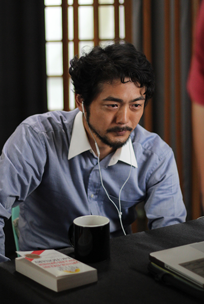 映画撮影中の著者