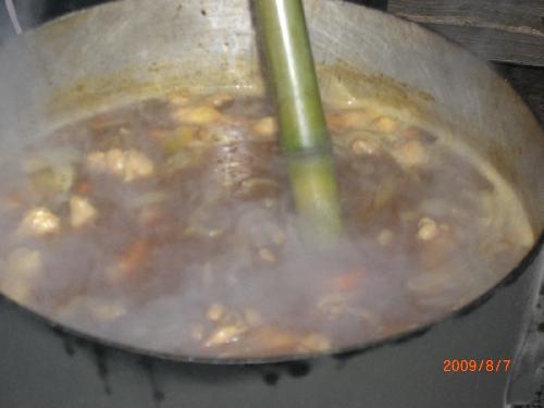 かましま、野外炊事出来上がり