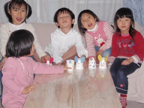 ねずみと記念撮影