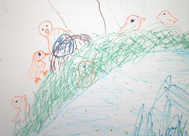 水辺のあひるたち